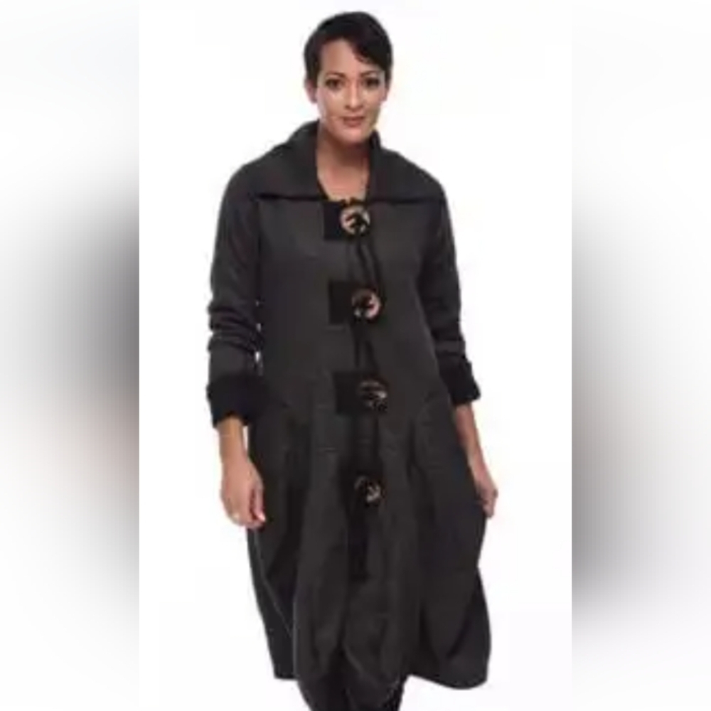 Nwt Tulip Clothing Funky Bohemian Toggle Jacket Black Cotton Size M